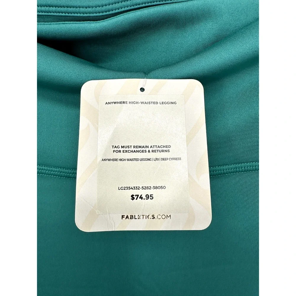 Fabletics Anywhere High Waisted Leggings Deep Cypress Green Large NWT‎